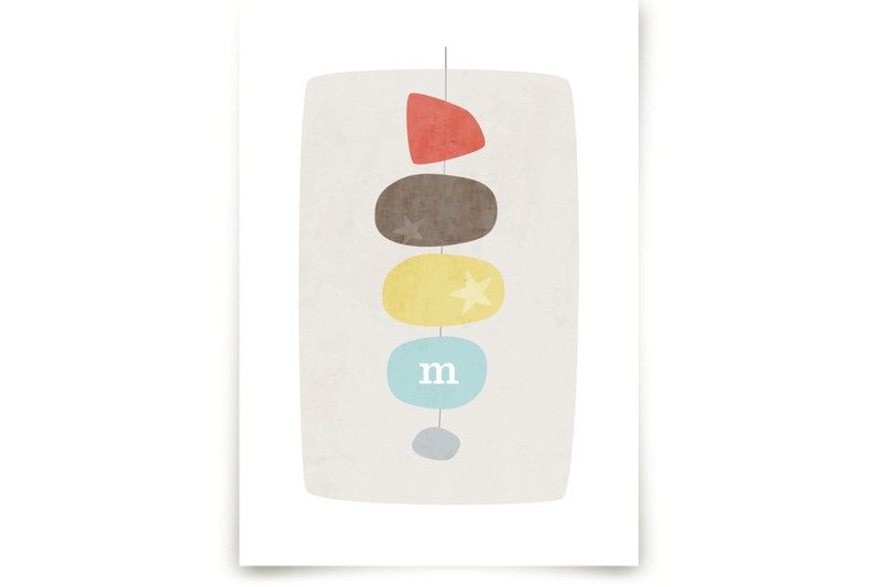 Mid-Century Monogram Nursery Art Prints by Stacey Meacham | Minted
