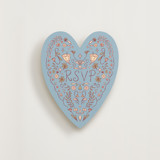 Blue RSVP Heart Novelty Enclosure Cards