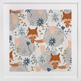 Fox + Flowers Nursery Art Prints