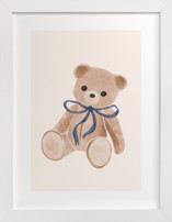 Bear with Bow Nursery Art Prints