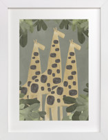 A Giraffe Trio Nursery Art Prints