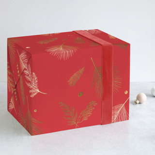 Floating Greenery Foil-Pressed Wrapping Paper Sheets