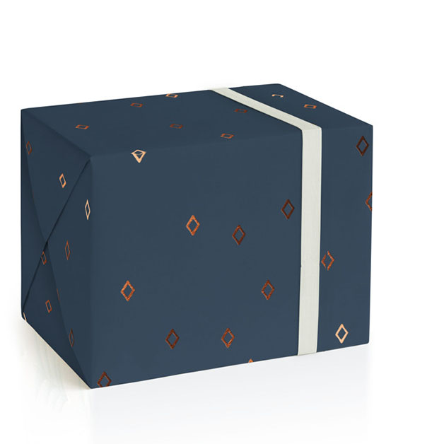 Tiny Diamonds Foil-Pressed Wrapping Paper Sheets