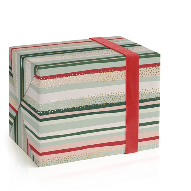 Very Merry Stripe Foil-Pressed Wrapping Paper Sheets