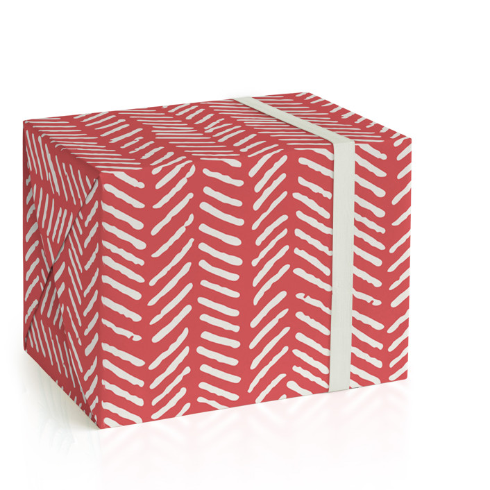 Handdrawn Herringbone Wrapping Paper Sheets