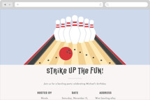 Bowling birthday party Online Birthday Invitations