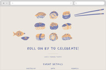 Sushi Roll Online Dinner and Cocktail Party Invitations