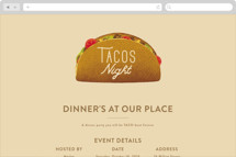 Tacos Online Dinner and Cocktail Party Invitations