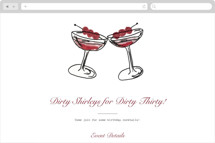 Dirty Shirleys for Dirty Thirty Online Dinner and Cocktail Party Invitations