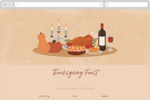 Thanksgiving Feast Online Holiday Party Invitations