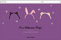 animal ears Online Holiday Party Invitations