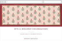 Block Print Frame Online Holiday Party Invitations