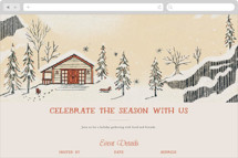 Snow and Ivory Winter Scene Online Holiday Party Invitations