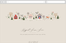 Winter Village Oval Online Holiday Party Invitations