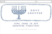 watercolor menorah Online Holiday Party Invitations