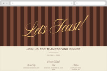Autumn Stripes Online Holiday Party Invitations