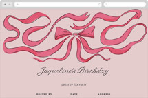Flowing Bow Online Kids Birthday Invitations