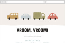 Vroom Vroom Online Kids Birthday Invitations