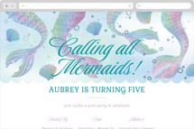Mermaid Tails Online Kids Birthday Invitations