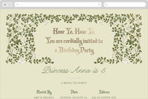 Enchanting Roses Online Kids Birthday Invitations