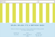 Lemon Stripes Online Kids Birthday Invitations
