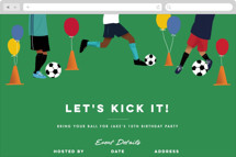 Kick It Soccer Ball Online Kids Birthday Invitations