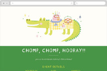 Chomp, Chomp, Hooray! Online Kids Birthday Invitations