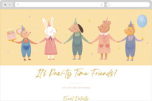 Paw-ty Time Friends Online Kids Birthday Invitations