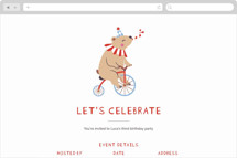 Cycling bear Online Kids Birthday Invitations