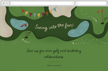 Swing into the fun Online Kids Birthday Invitations