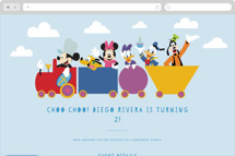 Disney Mickey & Friends Birthday Train Online Kids Birthday Invitations