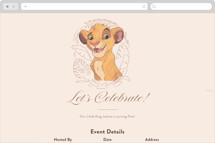Simba from Disney's The Lion King Online Kids Birthday Invitations