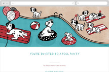 Disney's 101 Dalmatians Pool Pawty Online Kids Birthday Invitations