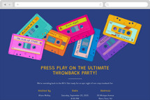 Back to the 80s mixtape Online Party Invitations