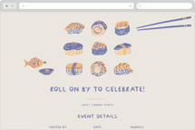 Sushi Roll Online Party Invitations