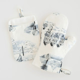 San Francisco Modern Toile Mitt and Potholder Set