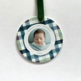 Personalized Baby Photo Ornament - Milton Plaid Ornaments