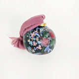 Navy Floral Ornament Ornaments