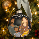 Painted Christmas Ornament Family of 4 Ornaments