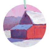 Snowy Rose Ornament, Hand Painted Ornament Ornaments