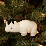 Mini Tagua Ivory Rhinoceros Ornament Ornaments