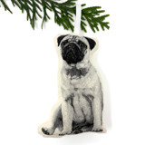 Silkscreen Pug Ornament Ornaments