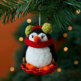Felt Sledging Penguin Ornament Ornaments