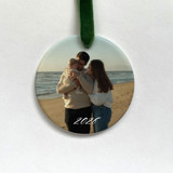 Personalized Photo + Year Ornament Ornaments