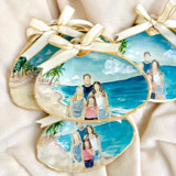 Custom Family Watercolor Portrait Seashell Ornament Ornaments