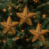 Gold Zardozi Star Ornament Set Ornaments