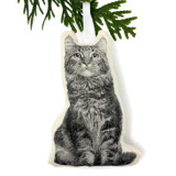 Silkscreen Maine Coon Cat Ornament Ornaments