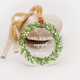 Personalized Acrylic Wreath Engaged Ornament, Set of 1 Ornaments