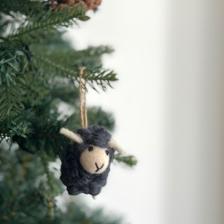 Felt Mini Sheep Ornament - Charcoal Ornaments