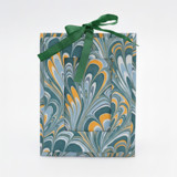 Mini Hand-Marbled Picture Frame Ornament | Blue Marbling Ornaments